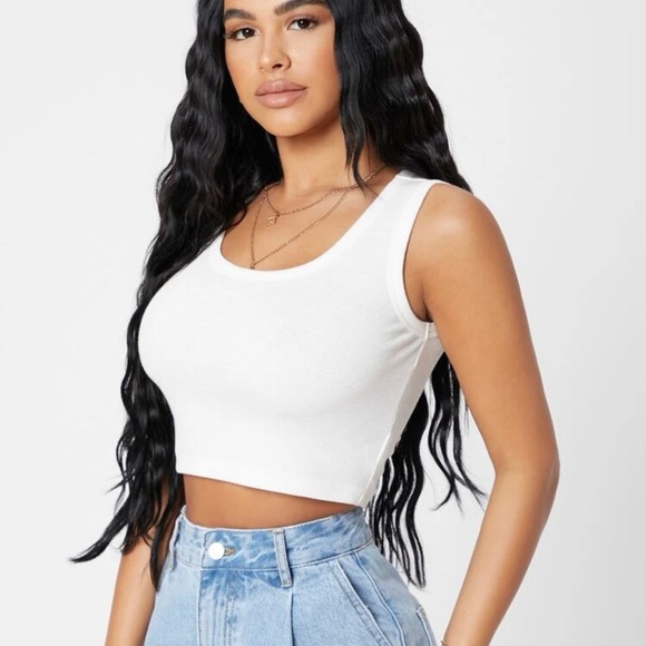 PETITE Rib-knit Crop Tank Top *NEW* - Picture 4 of 7